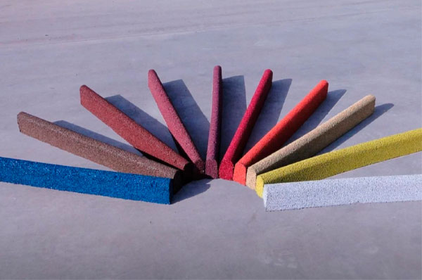 cordones de caucho pigmentados