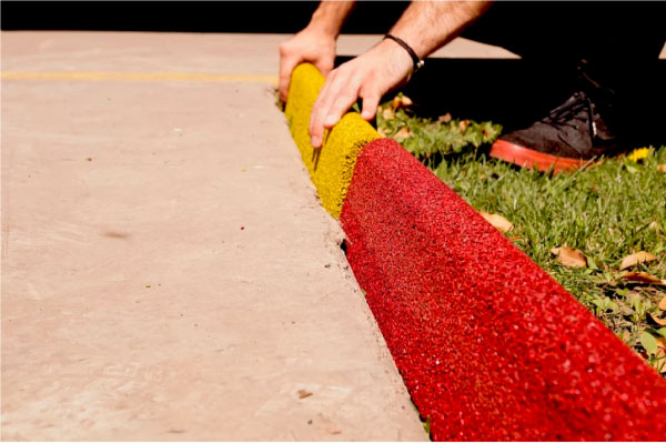 instalación de cordones de caucho