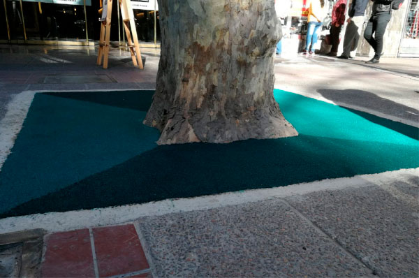 colocación del caucho